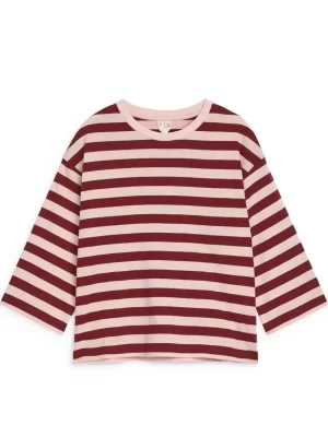 Hauts | T-Shirts-ARKET T-shirt à manches longues Rose/Bordeaux