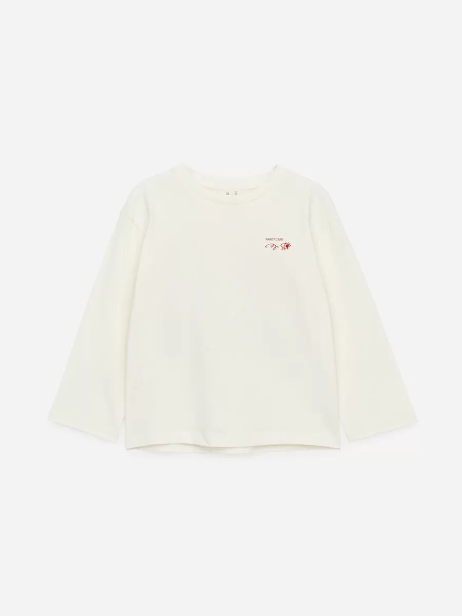 Hauts | Hauts-ARKET T-shirt à manches longues CAFÉ Blanc cassé/Rouge