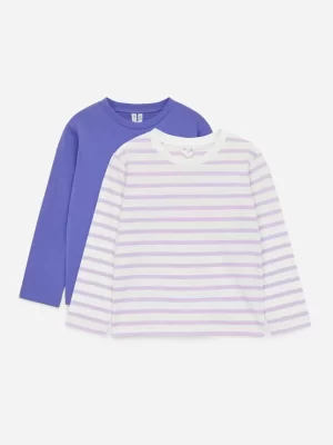 Hauts | Hauts-ARKET T-shirt à manches longues, lot de 2 Mauve/Blanc