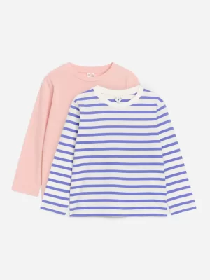 Hauts | Hauts-ARKET T-shirt à manches longues, lot de 2 Mauve/Écru/Rose