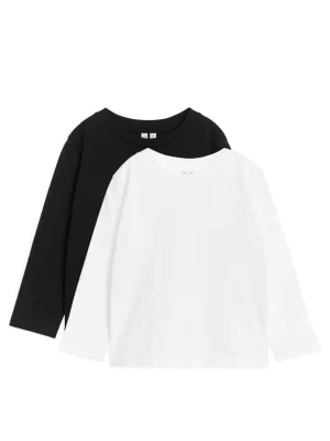 Hauts | Hauts-ARKET T-shirt à manches longues, Lot de 2 Blanc/Noir