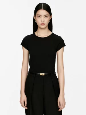 T-Shirts-ARKET T-shirt ajusté LUNA Noir
