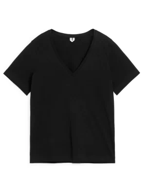 T-Shirts-ARKET T-shirt avec encolure en V Noir