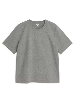 T-Shirts-ARKET T-shirt en interlock PEARL Gris chiné