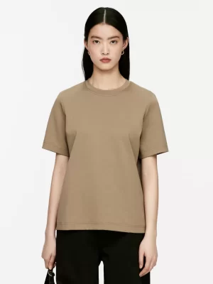 T-Shirts-ARKET T-shirt en interlock PEARL Taupe