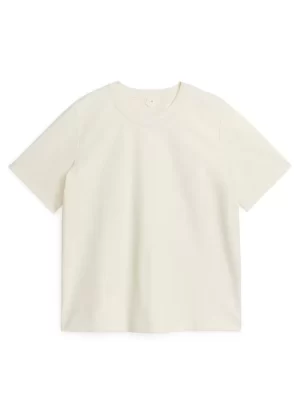 T-Shirts-ARKET T-shirt en interlock PEARL Blanc cassé