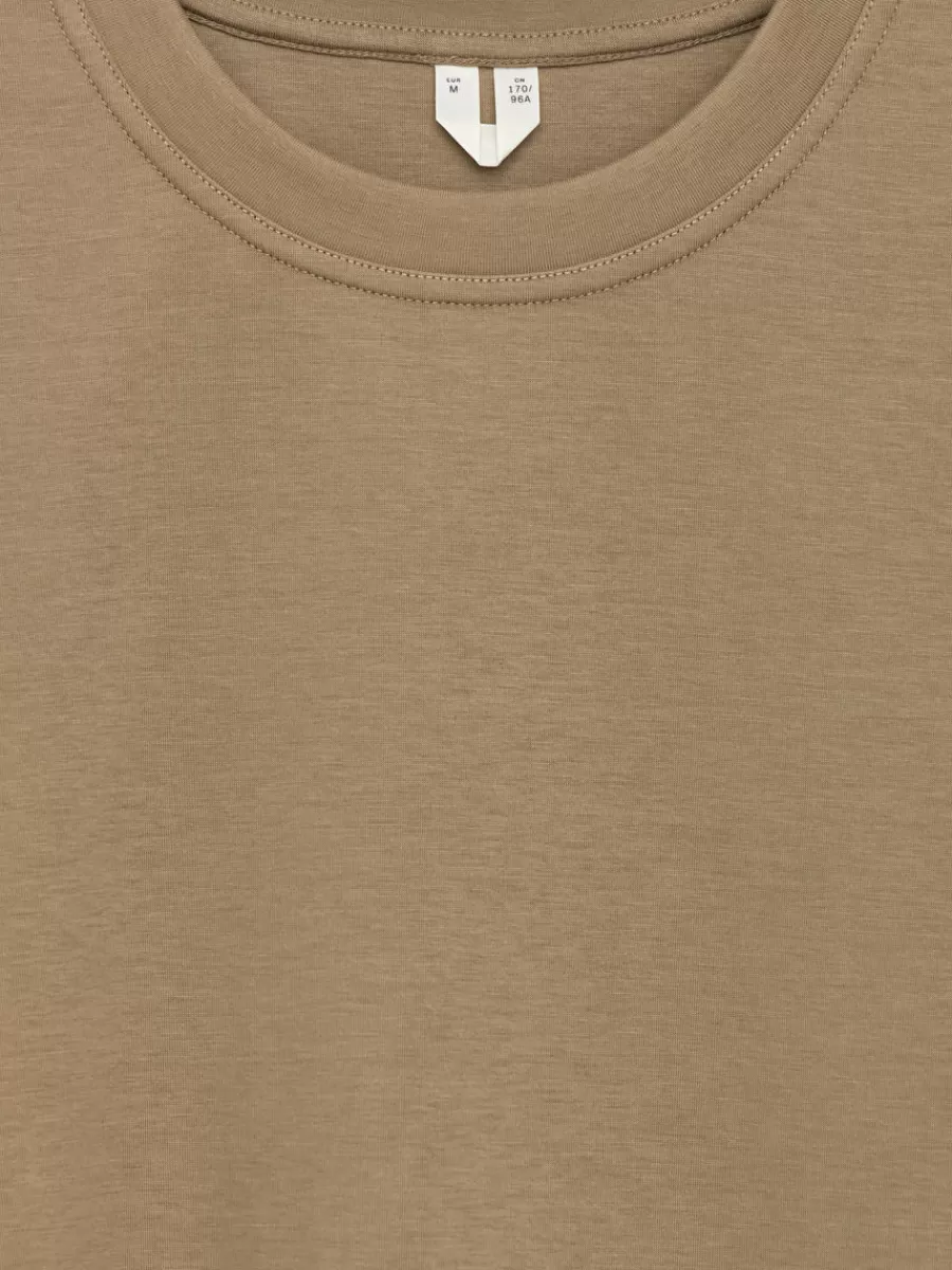 T-Shirts-ARKET T-shirt en interlock PEARL Taupe