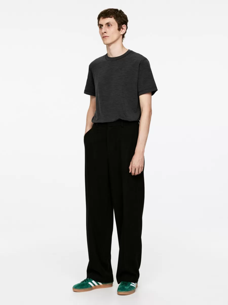 Vêtements De Sport | T-Shirts-ARKET T-shirt en mélange de laine mérinos Gris foncé