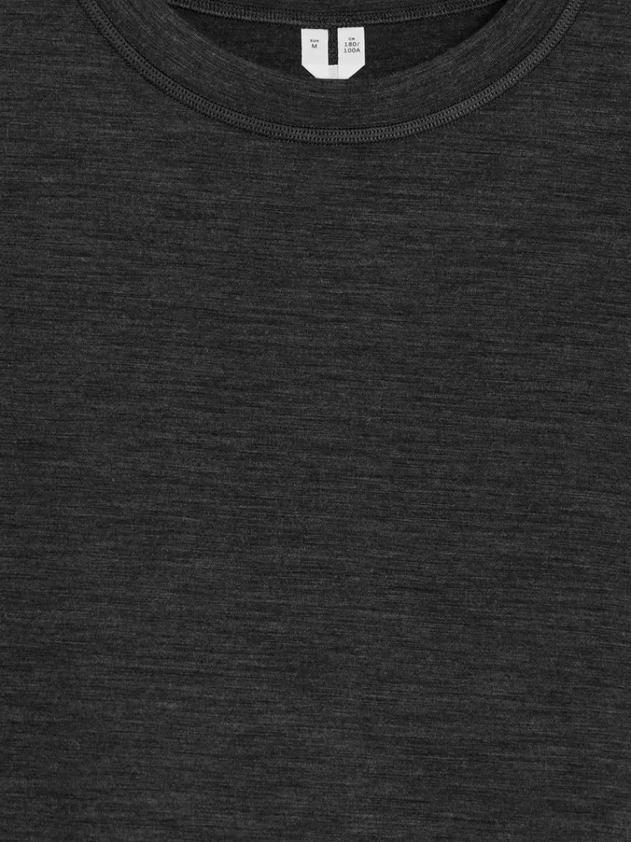 Vêtements De Sport | T-Shirts-ARKET T-shirt en mélange de laine mérinos Gris foncé