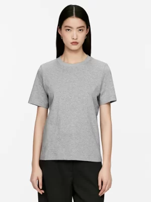 T-Shirts-ARKET T-shirt en tissu léger LILY Gris chiné