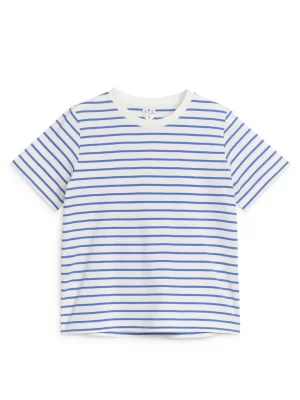 Hauts | T-Shirts-ARKET T-Shirt imprimé Blanc/Bleu