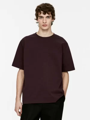 T-Shirts-ARKET T-shirt interlock Bordeaux foncé
