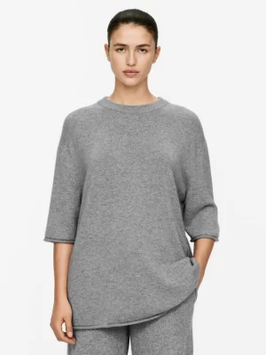 Tenues Décontractées | T-Shirts-ARKET T-shirt oversize en cachemire Gris chiné