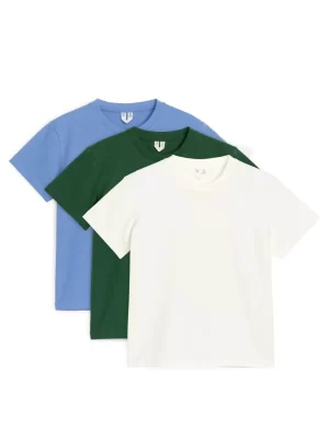 Hauts | Hauts-ARKET T-shirts ras-du-cou Lot de 3 Vert foncé