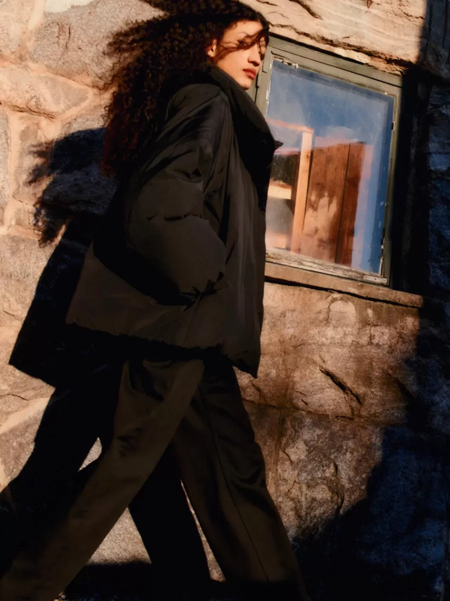 Manteaux Et Vestes-ARKET Veste à col montant Upcycled Down Noir