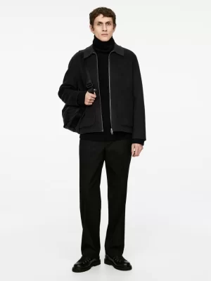 Manteaux Et Vestes-ARKET Veste courte en laine double face Noir