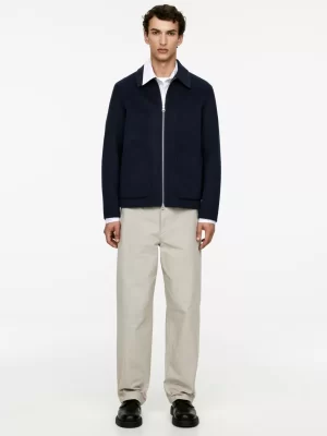 Manteaux Et Vestes-ARKET Veste courte en laine double face Bleu foncé
