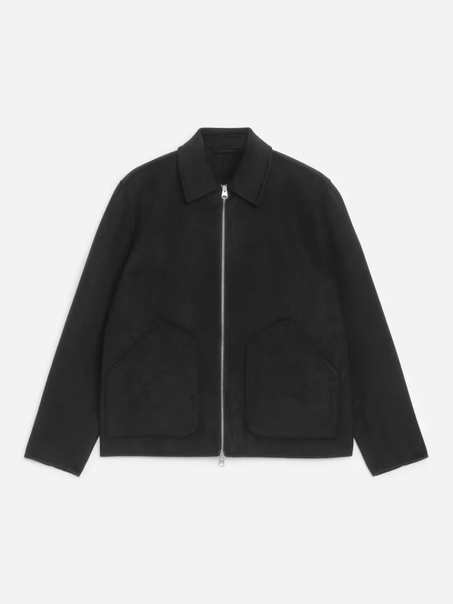 Manteaux Et Vestes-ARKET Veste courte en laine double face Noir