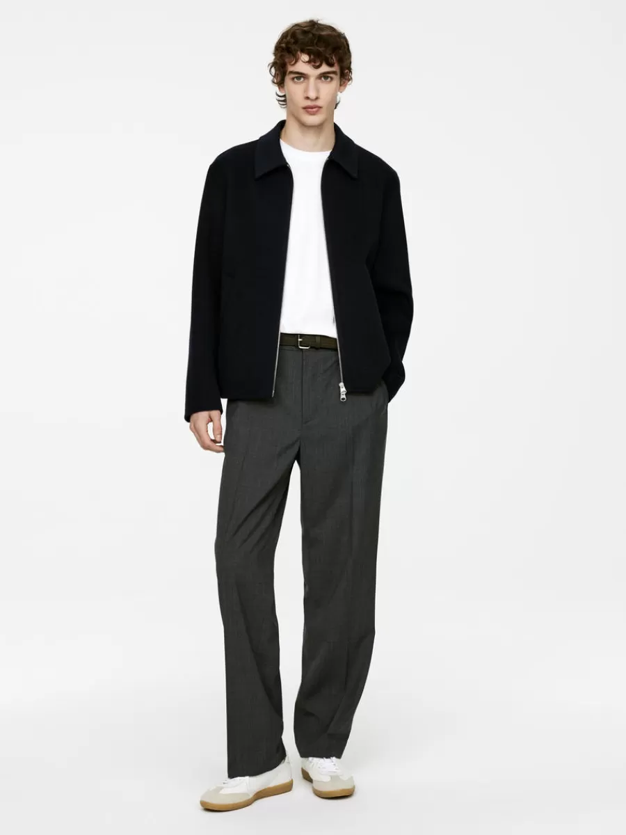 Manteaux Et Vestes-ARKET Veste en laine doublée mélangée Bleu foncé