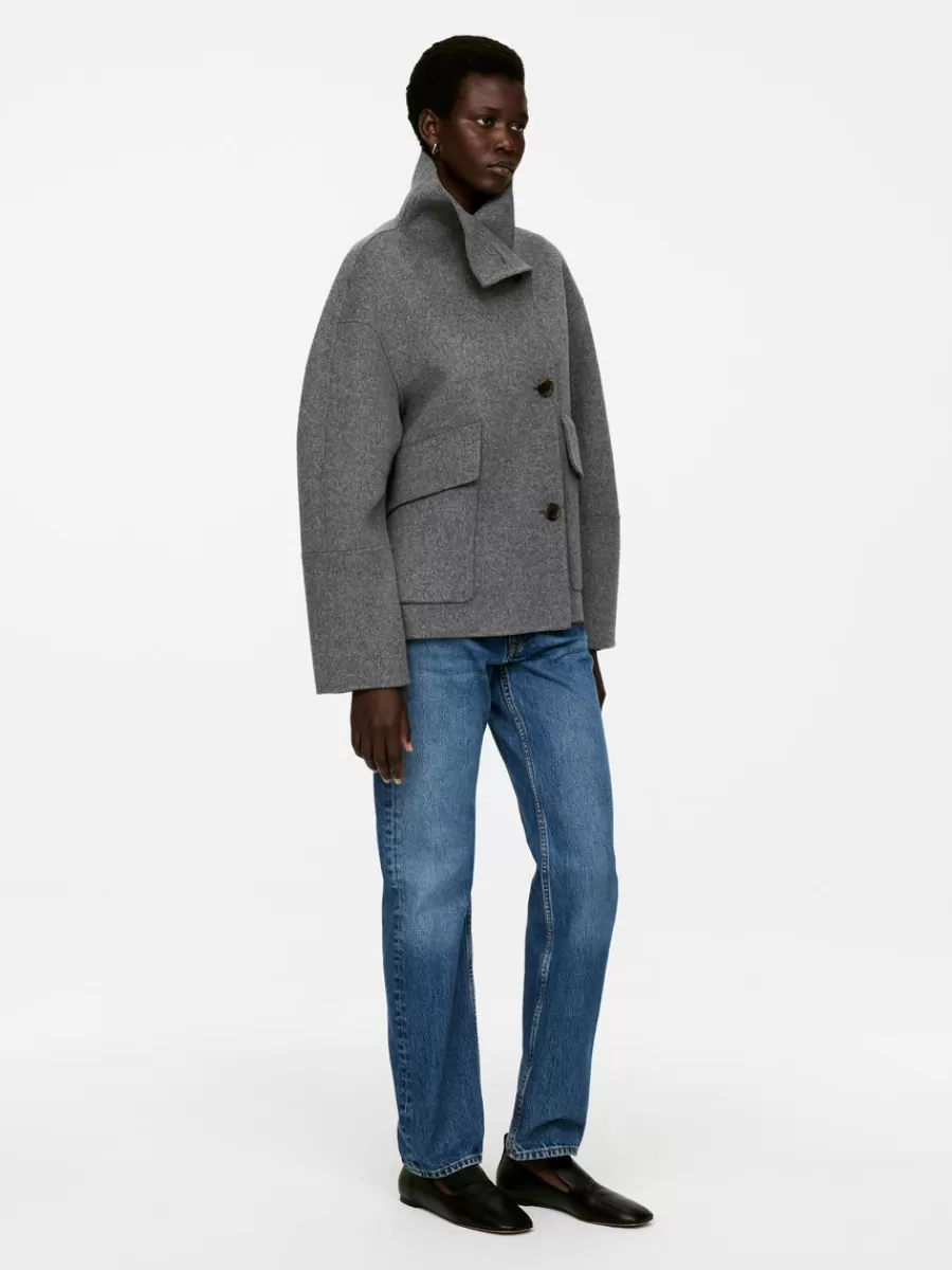 Manteaux Et Vestes-ARKET Veste en laine doublée mélangée Gris chiné