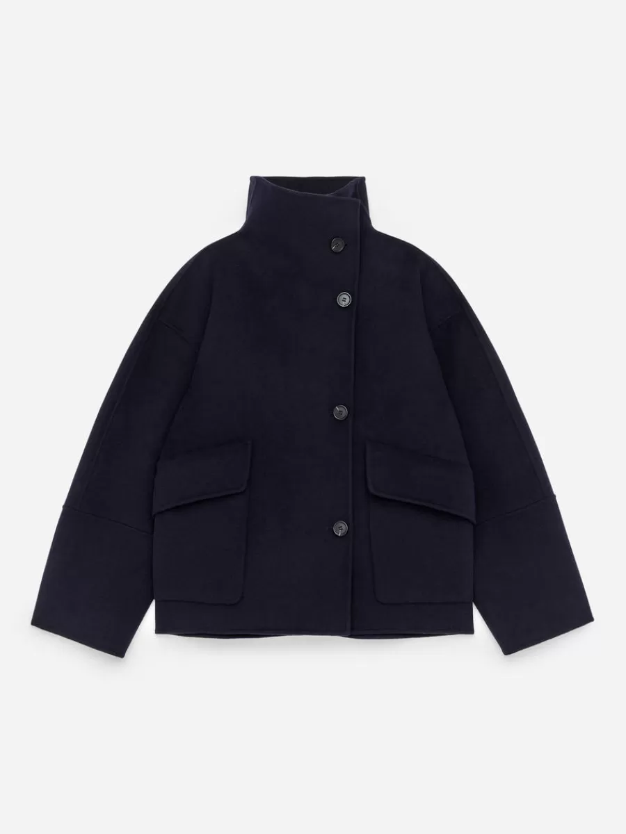 Manteaux Et Vestes-ARKET Veste en laine doublée mélangée Bleu foncé