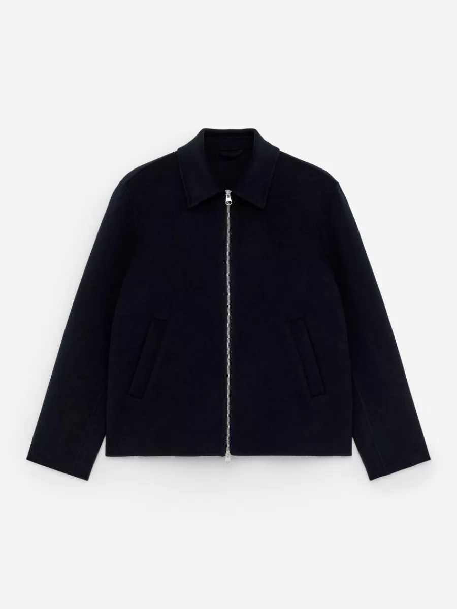 Manteaux Et Vestes-ARKET Veste en laine doublée mélangée Bleu foncé