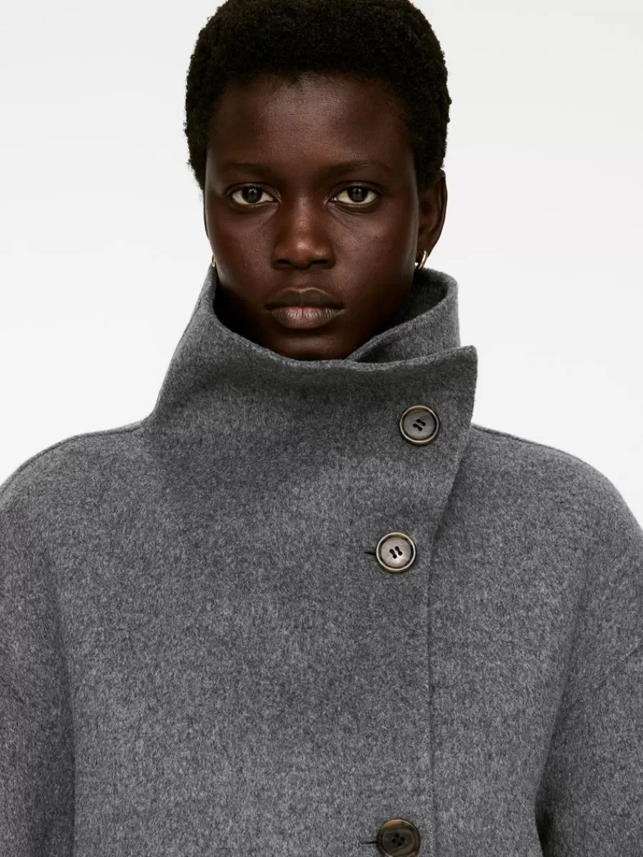 Manteaux Et Vestes-ARKET Veste en laine doublée mélangée Gris chiné