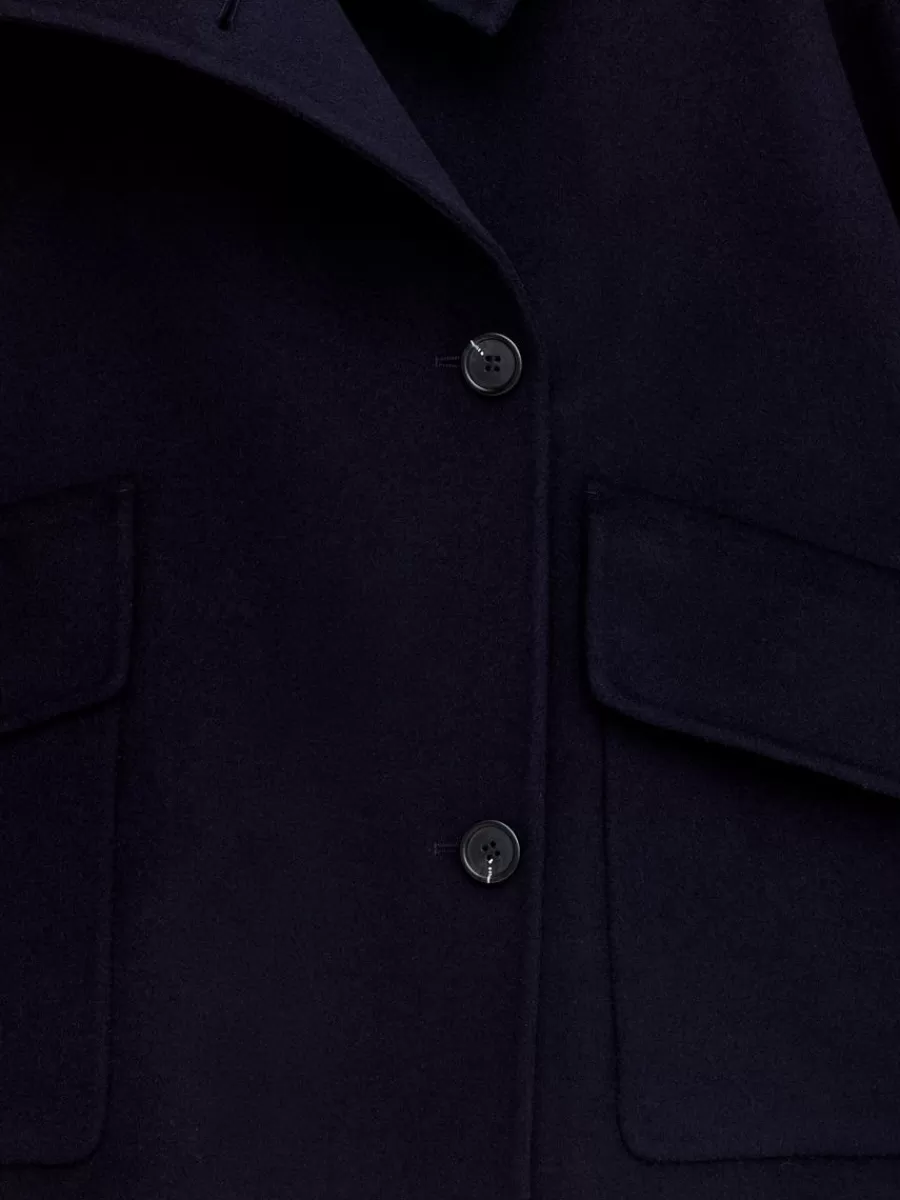 Manteaux Et Vestes-ARKET Veste en laine doublée mélangée Bleu foncé
