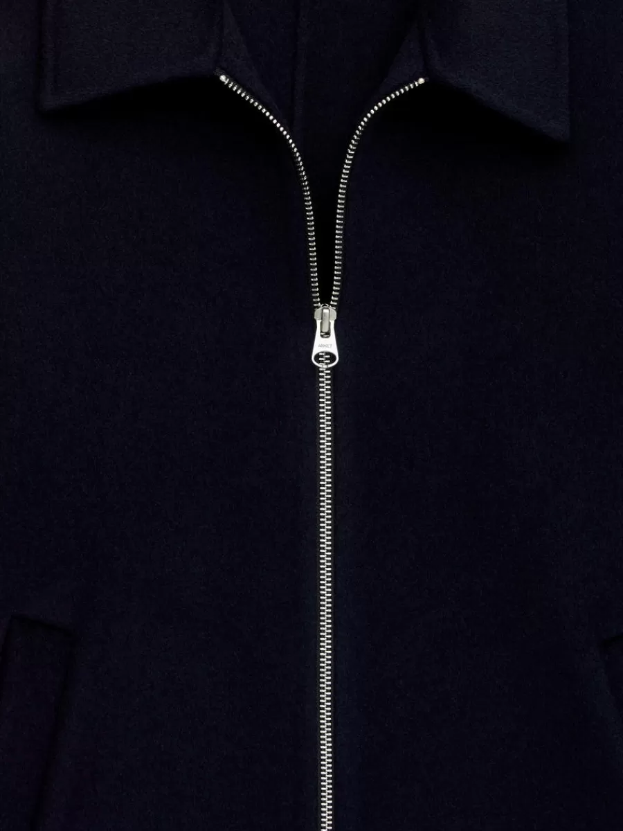Manteaux Et Vestes-ARKET Veste en laine doublée mélangée Bleu foncé