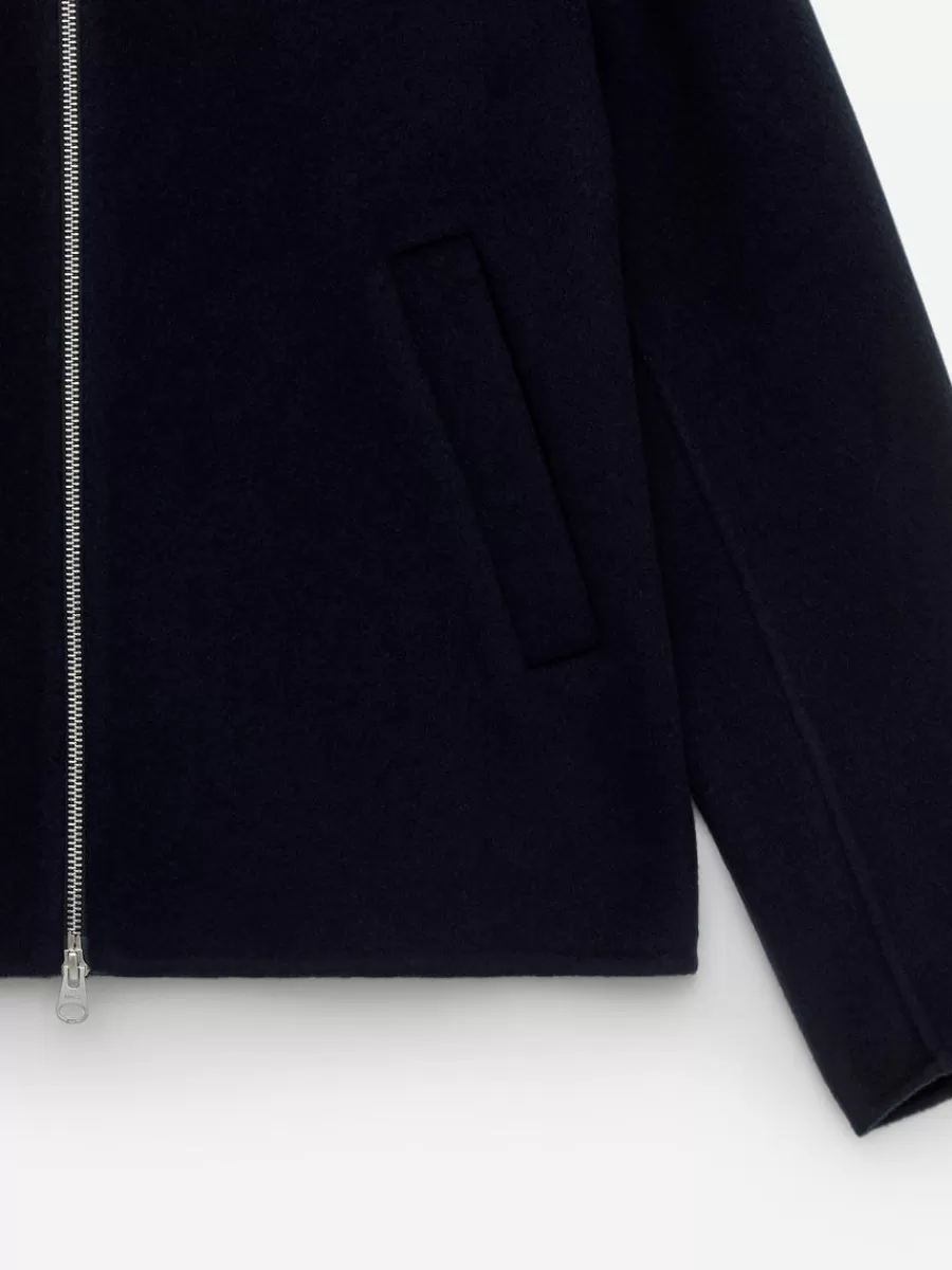 Manteaux Et Vestes-ARKET Veste en laine doublée mélangée Bleu foncé
