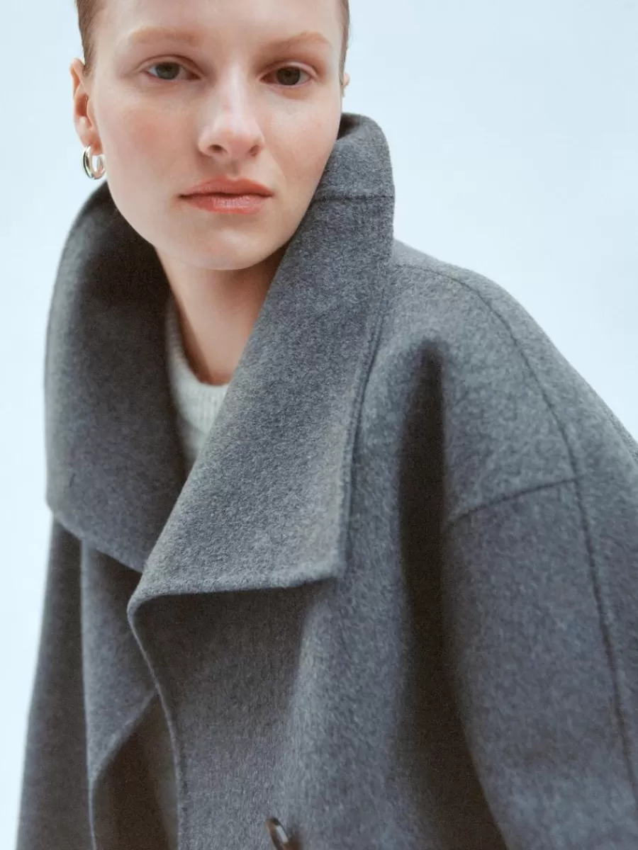 Manteaux Et Vestes-ARKET Veste en laine doublée mélangée Gris chiné