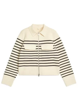 Manteaux Et Vestes-ARKET Veste en maille de coton Blanc cassé