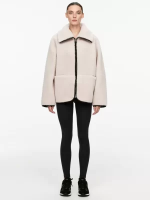 Vêtements De Sport | Manteaux Et Vestes-ARKET Veste en velours avec détails en cuir Beige clair/noir