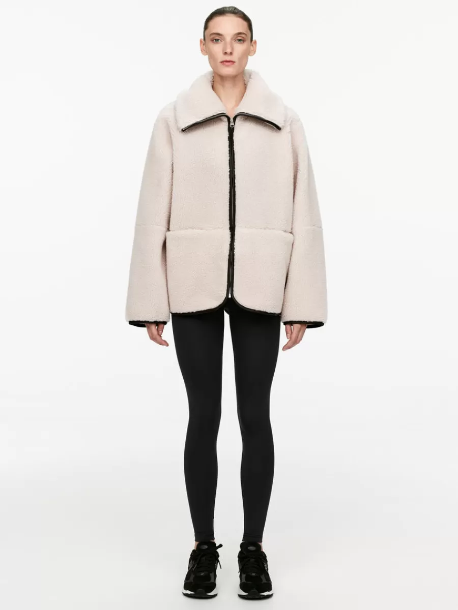 Vêtements De Sport | Manteaux Et Vestes-ARKET Veste en velours avec détails en cuir Beige clair/noir