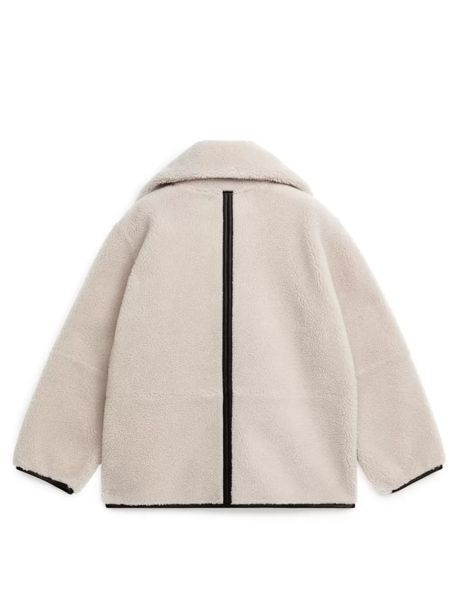 Vêtements De Sport | Manteaux Et Vestes-ARKET Veste en velours avec détails en cuir Beige clair/noir