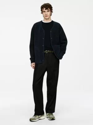 Vêtements De Sport | Manteaux Et Vestes-ARKET Veste molletonnée en laine Bleu foncé