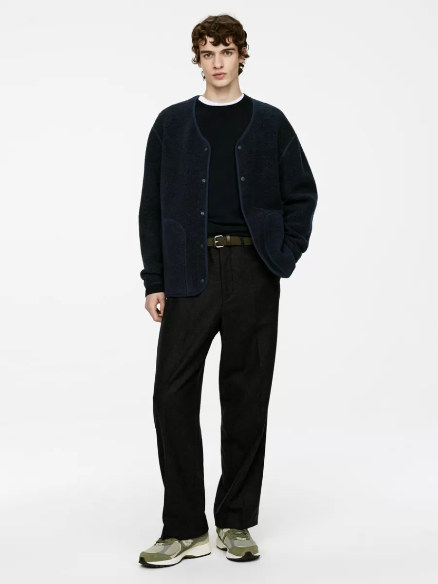Vêtements De Sport | Manteaux Et Vestes-ARKET Veste molletonnée en laine Bleu foncé