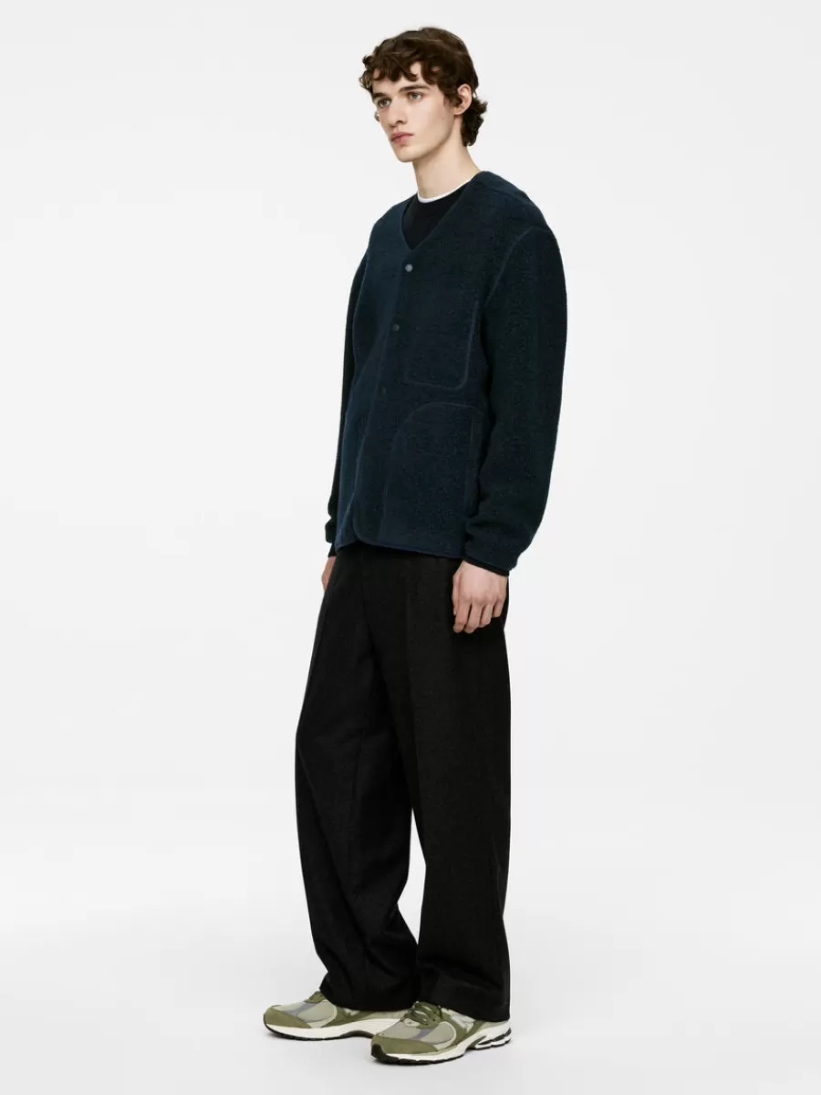 Vêtements De Sport | Manteaux Et Vestes-ARKET Veste molletonnée en laine Bleu foncé